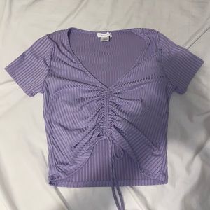 purple front tie top
